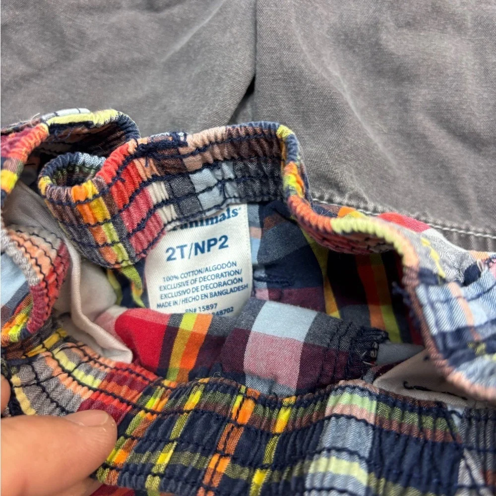 Set of 4 Variety brands boys 2T shorts- Plaid, strips, black and gray
